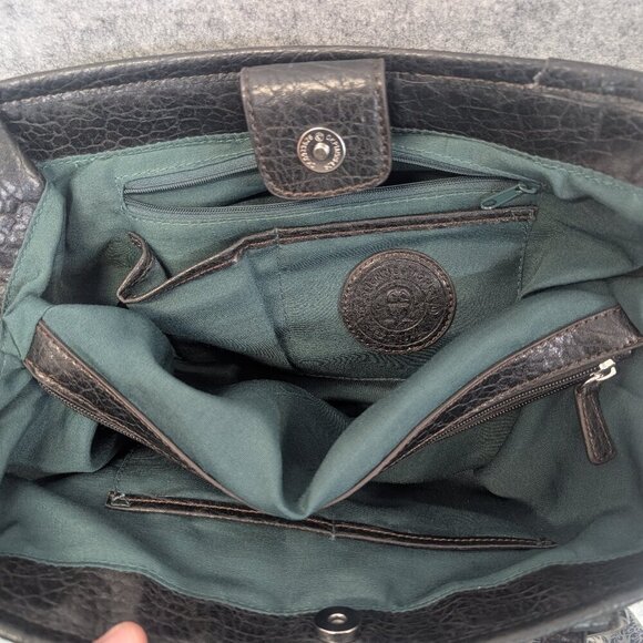 Etienne Aigner - Black Leather Canvas Handbag Totebag Purse - Picture 11 of 14